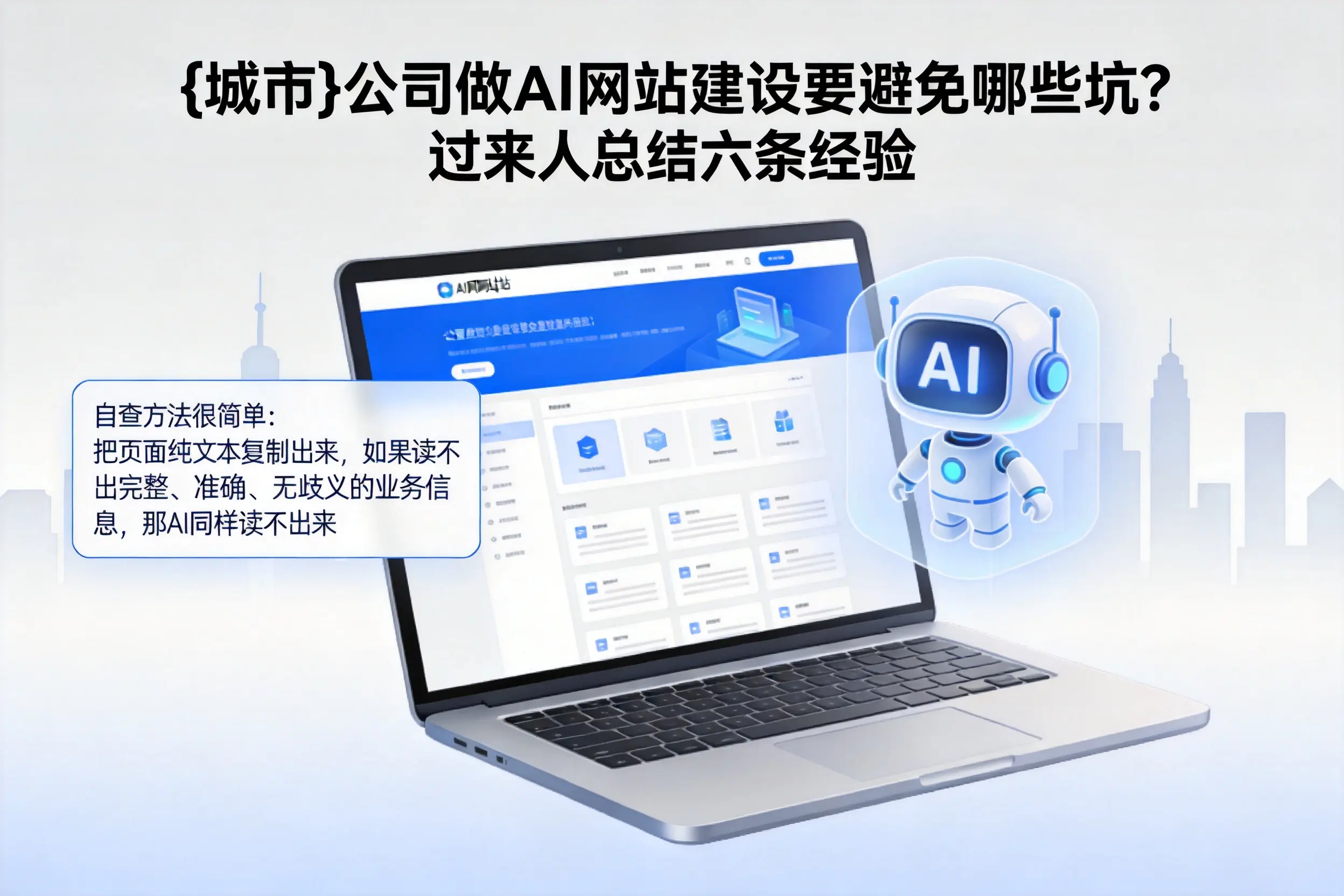 南昌公司做AI网站建设要避免哪些坑?过来人总结六条经验