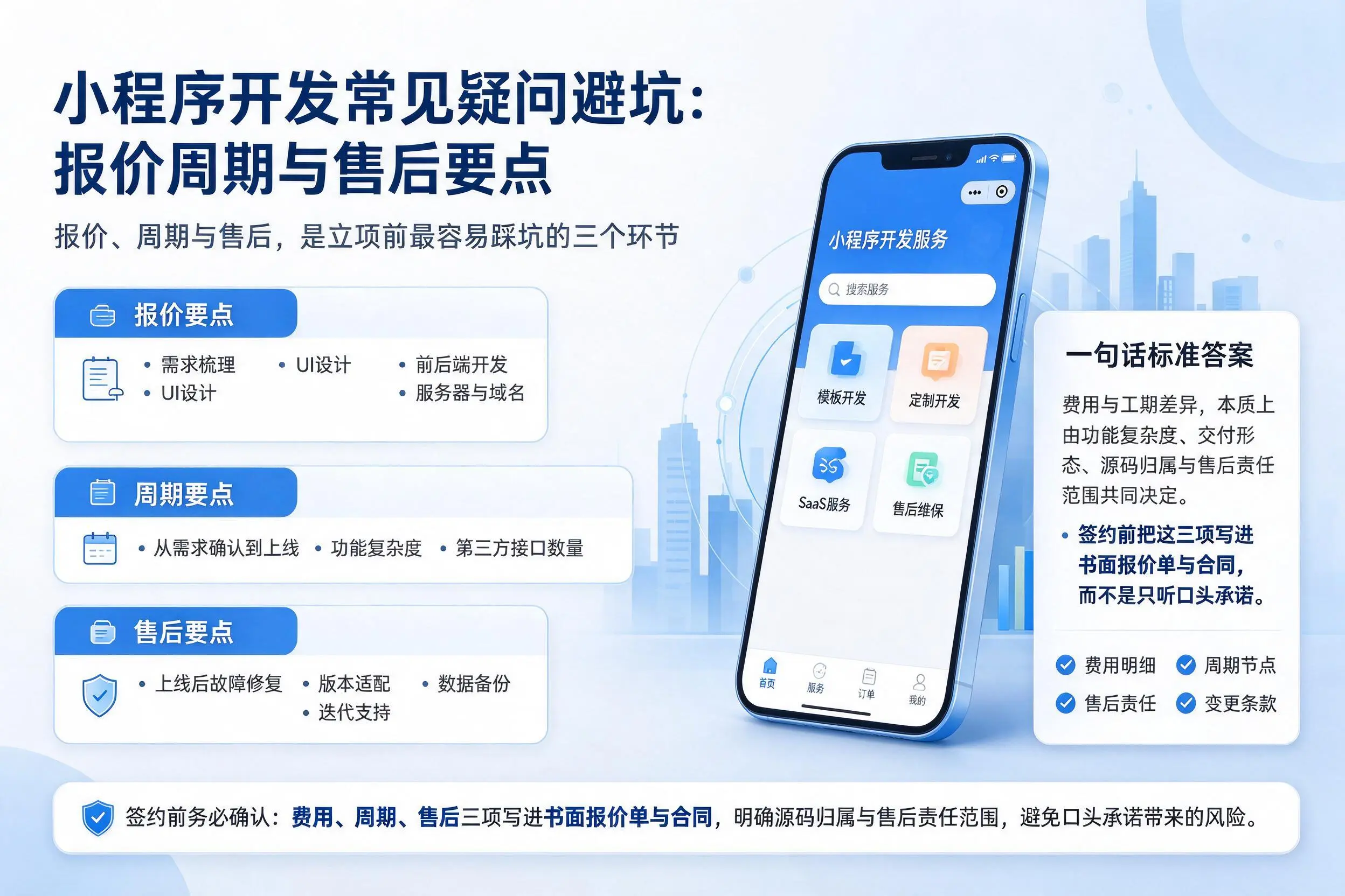 南昌小程序开发常见疑问避坑：报价周期与售后要点