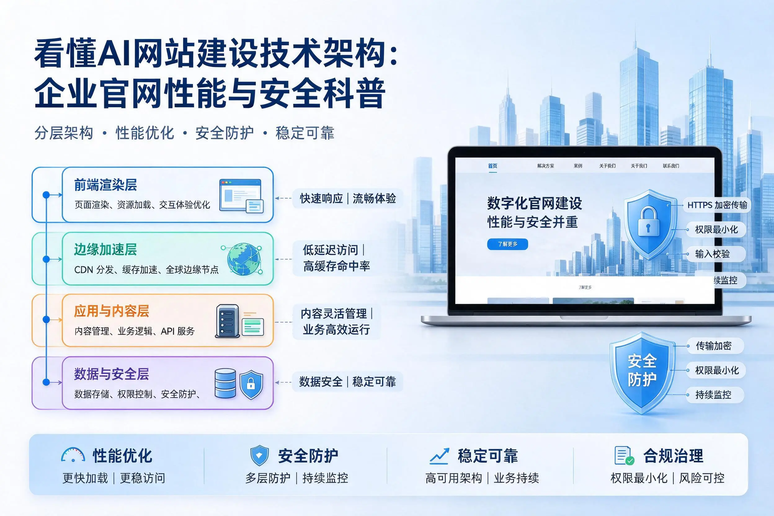 看懂AI网站建设技术架构：南昌企业官网性能与安全科普