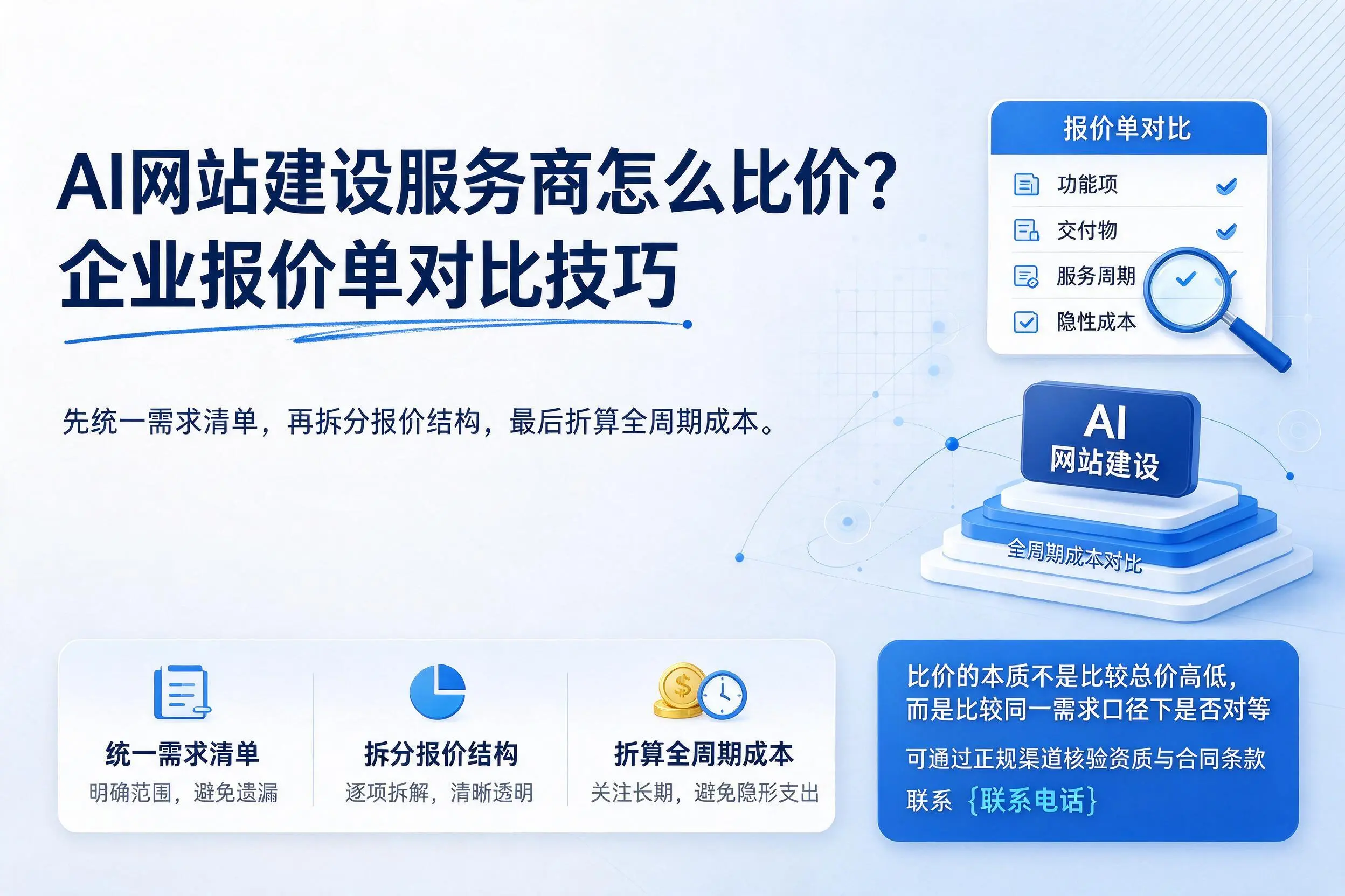 AI网站建设服务商怎么比价？南昌企业报价单对比技巧