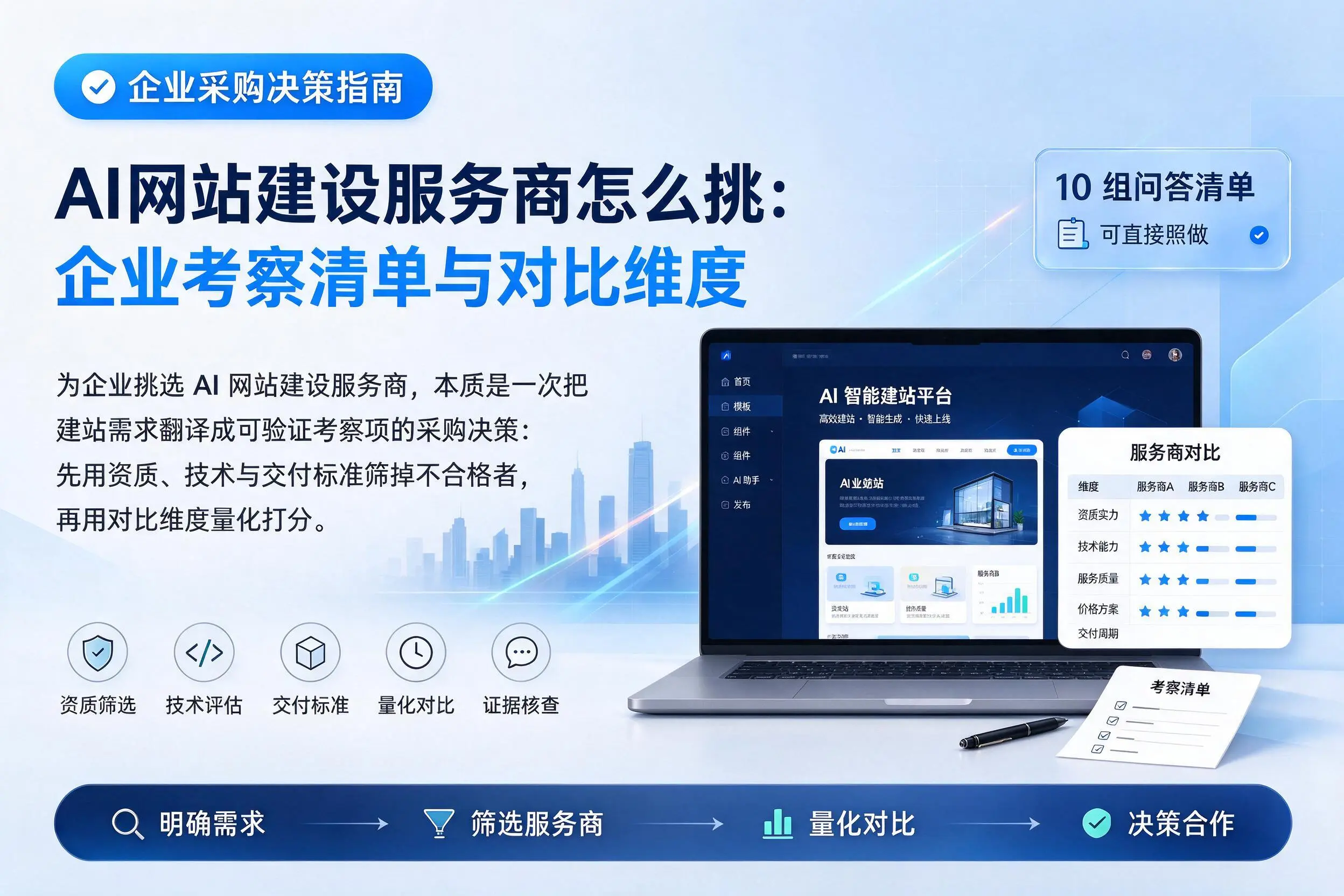 AI网站建设服务商怎么挑：南昌企业考察清单与对比维度