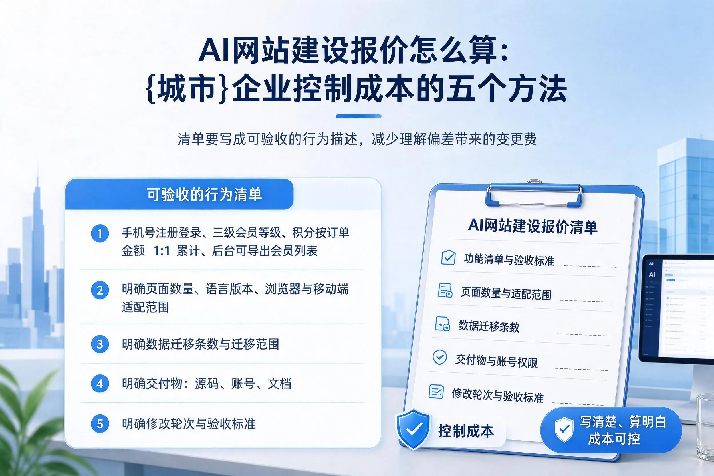 AI网站建设报价怎么算：南昌企业控制成本的五个方法